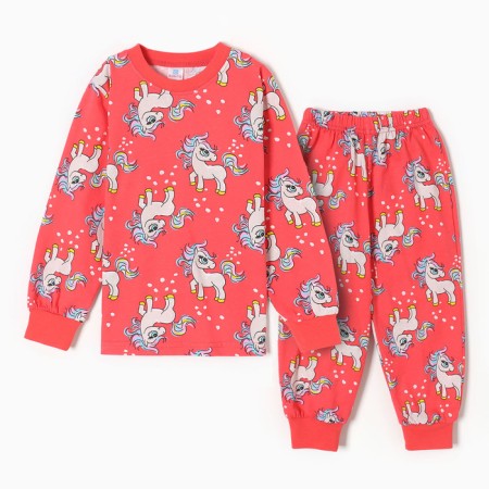 Pajamas for girls, raspberry color, height 116 cm
