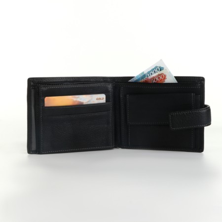Male purse on the button, black color-4
