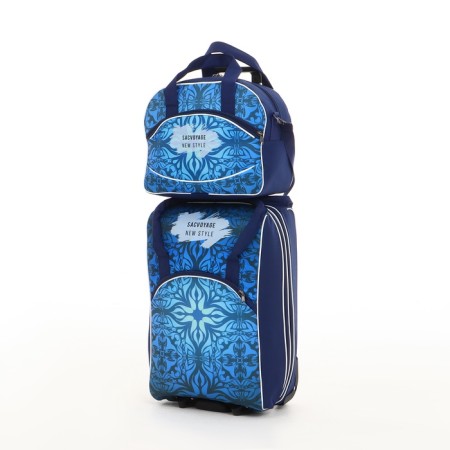 Small 20 "Small" with a bag, a lightning department, an outer pocket, blue color
