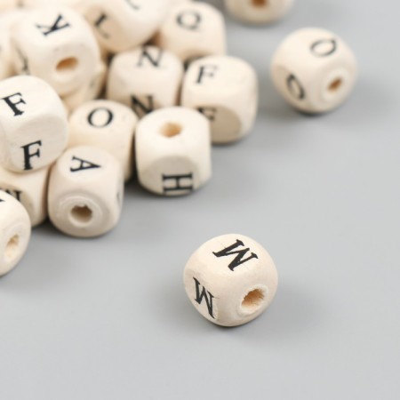 A set of beads for creativity wood "English alphabet" (set50 pcs) 1x1x1 cm-2