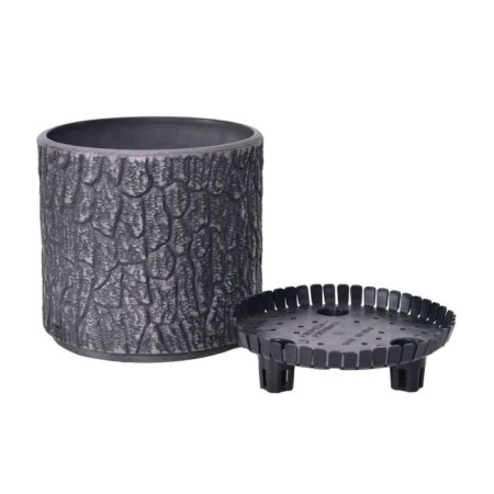 Round pot for flowers, 4 liter charcoal 20.5x20x20cm-2