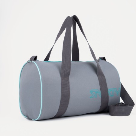 Sports bag with lightning, long belt, without lining, gray color