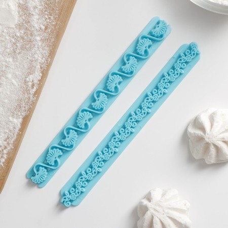 A set of seals for marzipan and dough "Flower belt", 2 pcs, 17 × 2 × 0.8 cm-1