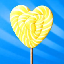 Caramel on a stick ’lolly heart two -color’ 70 g yellow