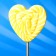 Caramel on a stick ’lolly heart two -color’ 70 g yellow
