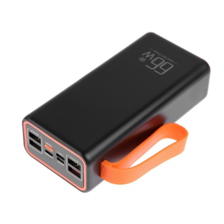 External battery YM-653, 30,000 mAh, 66 W, 4USB, 3TYPE-C, lantern, fast charging, black-2