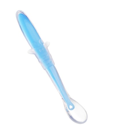 Spoon silicone children's "giraffes", blue color-1