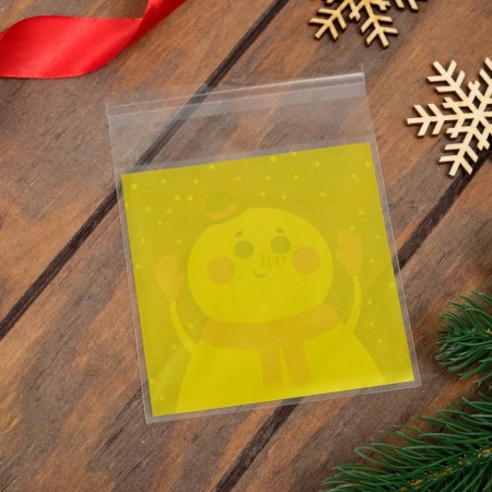 BOPP package with sticky tape, "snowman", 10 x 11 cm-3