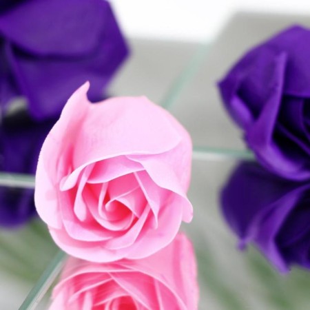Soap roses, purple and pink, set of 11 pcs.-2