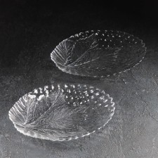Set of oval dishes glass Sultana, 23 × 18 cm, 2 pcs, color transparent