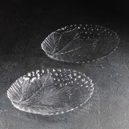 Set of oval dishes glass Sultana, 23 × 18 cm, 2 pcs, color transparent