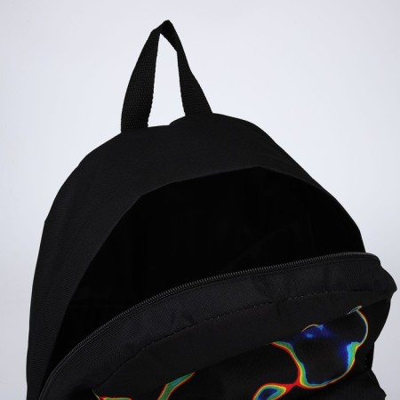Backpack school textile "imprint", with a pocket, black color-5