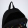 Backpack school textile "imprint", with a pocket, black color