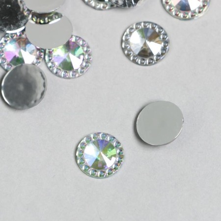 Decor for creativity plastic "Rhinestones. Crystal flower" set of 100 pcs 1.2x1.2 cm-1