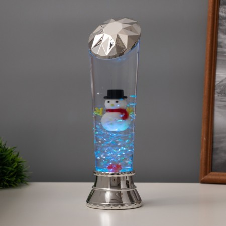 Lava lamp "Snowman" LED 3HAAA, USB silver 6.5x8x23.7cm-3