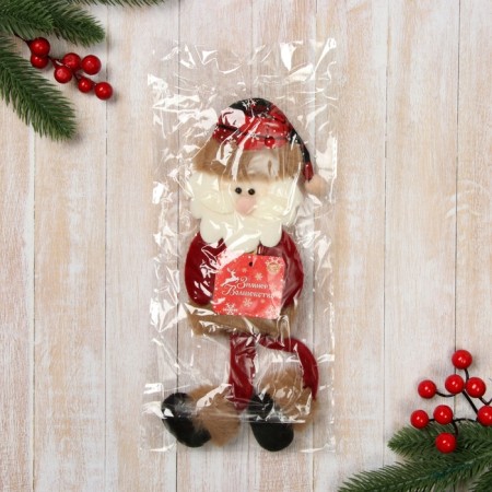 Soft toy "Santa Claus in a cage" 8x30 cm, red-1