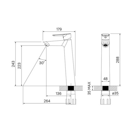 Mixer for the IDDIS Cloud Closb01i01 shells, single -leaf, white, chrome-2