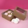 Box of a team without printing a lid is a brown with a window 14.5 x 14.5 x 6 cm
