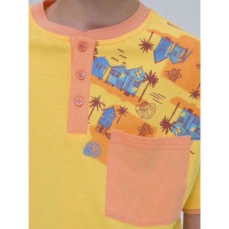 Henley T -shirt for Pelican boy, height 146 cm, yellow color-2