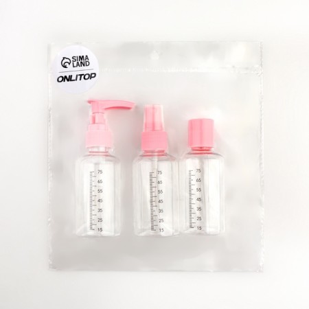 Storage set, 3 items, with a division scale, pink color-5