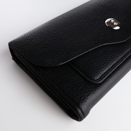 Women's wallet on a magnet, black color-2