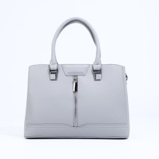 Lightning tout bag, outer pocket, long belt, gray color