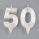 Candle in the cake anniversary "line" (set 2 in 1), number 50, pearl, 6.5 cm