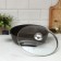 Stear, d = 30 cm, h = 8.5 cm, removable handles, glass cover, anti -stick coating, brown color