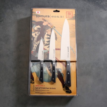 Sampling of knives Samura Harakiri, 3 pcs: blade 10 cm, 15 cm, 20 cm, black handle-4