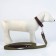 Set: collar (45-60x2.5 cm) leather and leash (150x2.5 cm) canvas, brown color