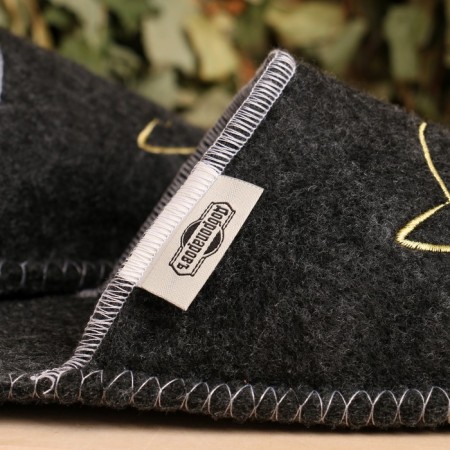 Slips for a bathhouse gray with embroidery "cat" women (26 cm inside insole)-3