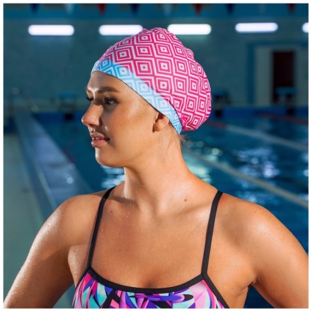 Шапочка для плавания взрослая ONLYTOP Swim, тканевая, обхват 54-60 см-3