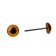 Glass eyes on a metal leg, set 60 pcs, D = 0.6 cm, brown color