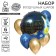 Bouquet of balls “Happy Birthday”, Night, Latex, Foil, 6 pcs.