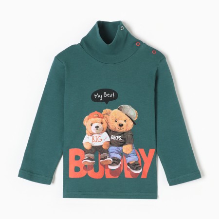 Turtleneck for boys, emerald color, height 104 cm