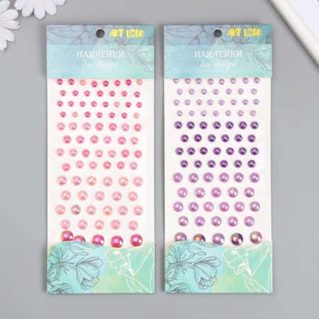 Sticker of plastic rhinestones "Half -dash of different sizes" MIX MIX 10x27 cm-1