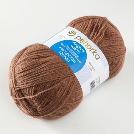 Angora warm yarn 40% wool, 60% acrylic 480m/100g (701 cocoa)-1