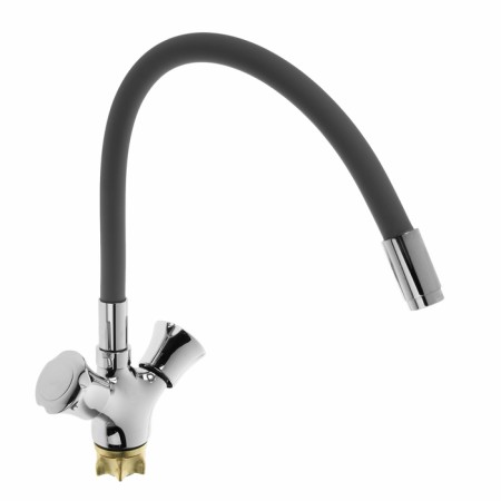 ACCOONA A4883T kitchen mixer, two -wound, silicone spout, silumin, gray/chrome-1