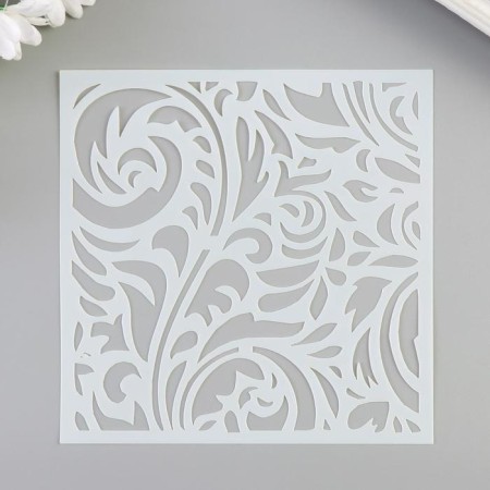Plastic stencil "Plant pattern" 13x13 cm