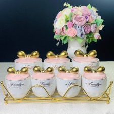 A set of cans for bulk Lenardi, on a stand, 7 pcs