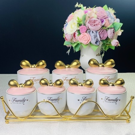 A set of cans for bulk Lenardi, on a stand, 7 pcs