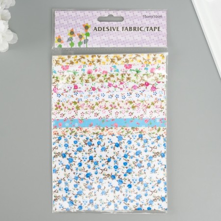 A set of fabric self -adhesive for creativity (UP. 10 pcs.) 15x10 cm, assorted