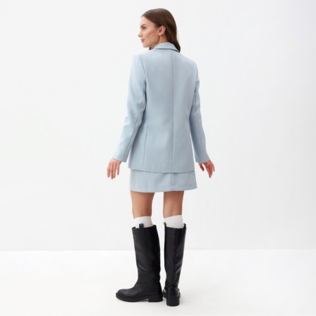 Jacket female double -breasted mist p. 50, blue/white-3