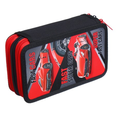 Penal 3 sections, 110 x 190 mm, Hatber red car, laminated cardboard, black/red-2