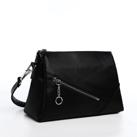 Bag Cross-Bodi with a zipper, black color-2