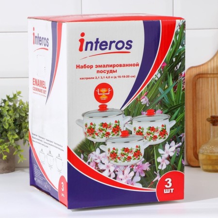 Set of pots "Lime", 3 subjects: 2.1/3.1/4 l, covers, induction, color light green-4