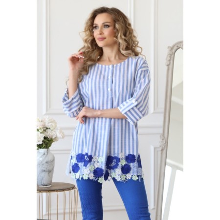 Female blouse, size 42, blue color