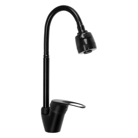 Kitchen mixer Zein Z3497, flexible spout, cartridge ceramics 40 mm, brass, black-4