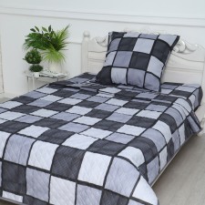Комплект с покрывалом Грани 155х210, 150х220, 70х70см, т-серый, бязь 120г/м, хл100%