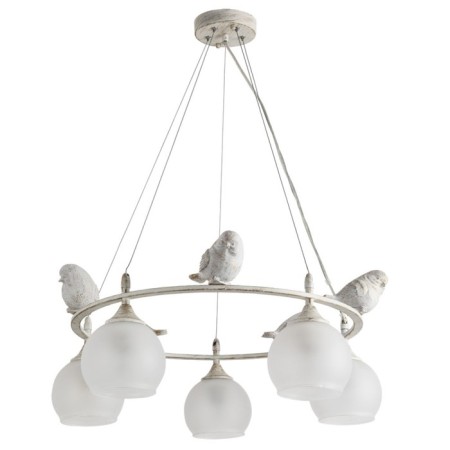 Gemelli chandelier, 5x60W E27, white-golden color